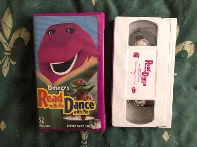 RETRO - RARE - Barney Read With Me Dance With Me VHS Purple Dinosaur Video White £29.98