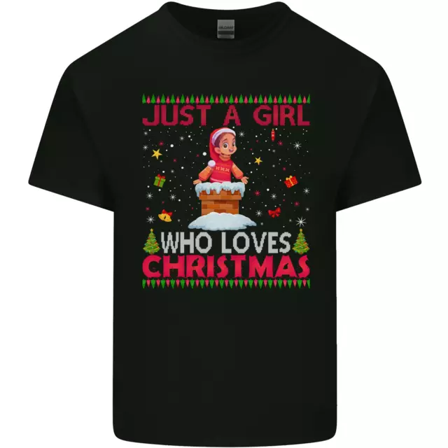 Just A Ragazza Chi Ama Natale Divertente Uomo Cotone T-Shirt