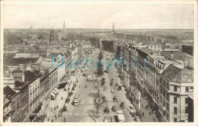 Dublin Ireland o'Connell Street From Nelsons Pillar  Valentines & Co unposted