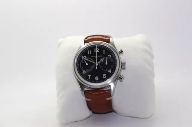 Lbn Montblanc REF1858 Pilote Montre,42MM Dia,Auto,Ss,Chronographe,En / À Box 3