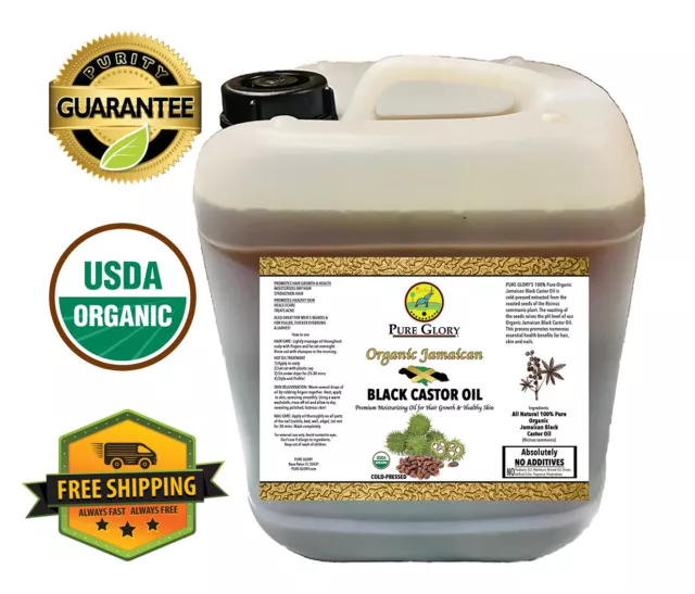 Organic Jamaican Black Castor Oil 100% Real Pure Wholesale Bulk (PURE GLORY)