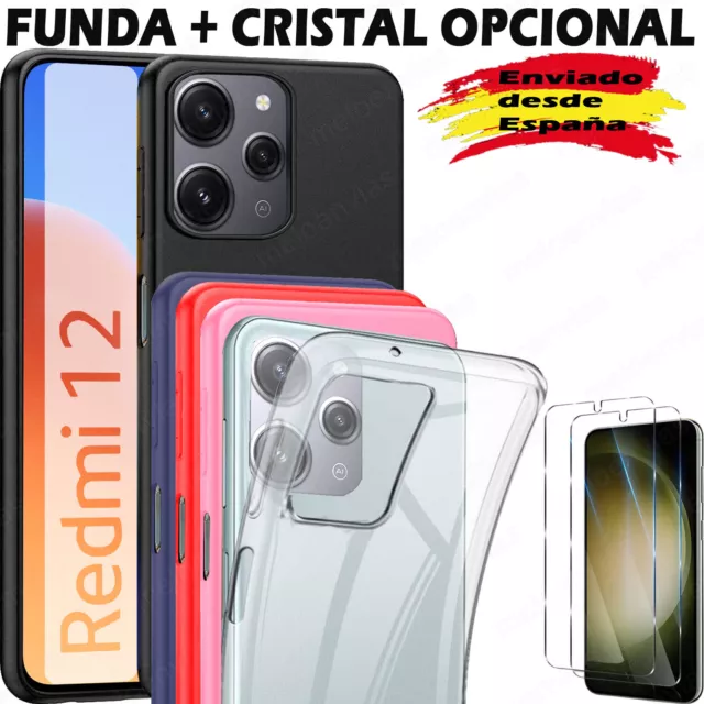FUNDA +CRISTAL TEMPLADO Xiaomi Redmi Note 12 (4G) Carcasa Silicona Gel TPU  Negro EUR 2,59 - PicClick ES