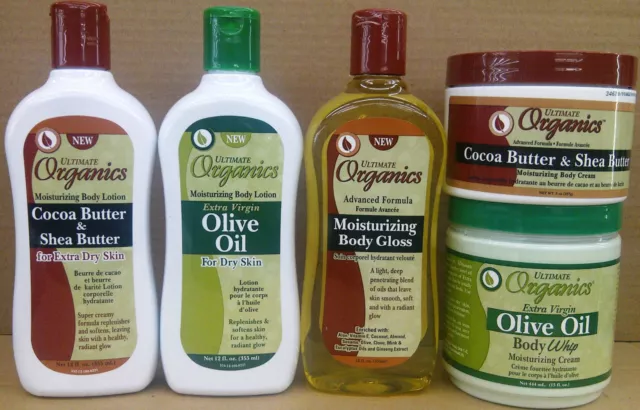 Ultimate Organics Cocoa Butter&Shea Butter/Olive Skin Care Products-FAST UK Post