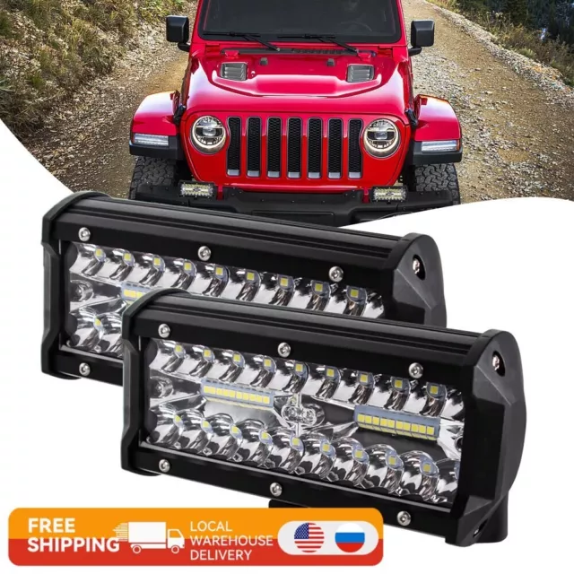 Barres Lumineuses Led tout-terrain de 7 pouces 120W Faisceau Lumineux Spot pou