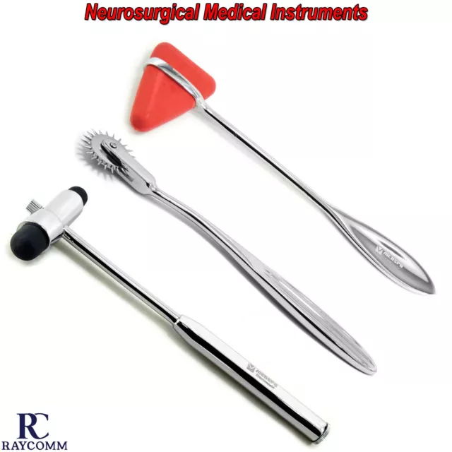 Neurological Reflex Taylor Buck Hammer & Wartenberg Pin Wheel Medical Diagnostic