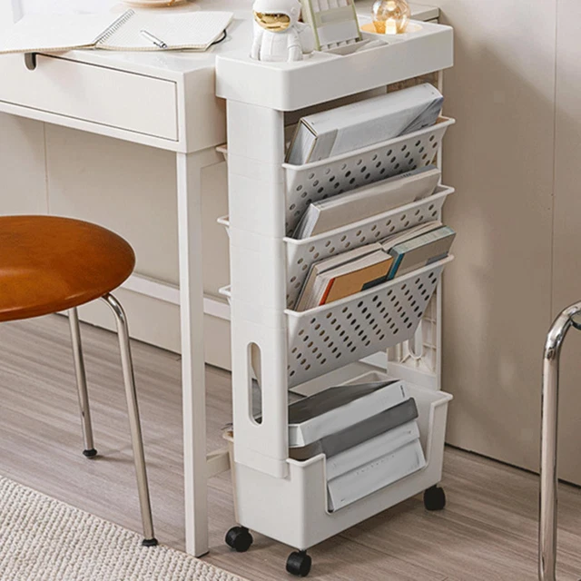Chariot De Bibliothèque Mobile, Chariot Utilitaire Roulant À 5 Niveaux