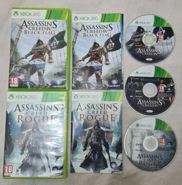 Assassins Creed Rogue + Black Flag Xbox 360 Complete With Manuals