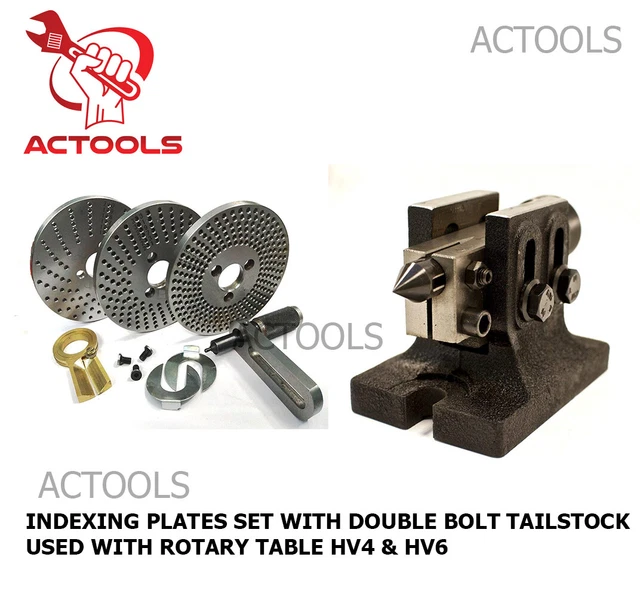 Indexing Plate Set With Double Bolt Tailstock Used With Rotary Table HV4 & HV6 Indexing Plate Set With Double Bolt Tailstock Used With Rotary Table HV4 & HV6