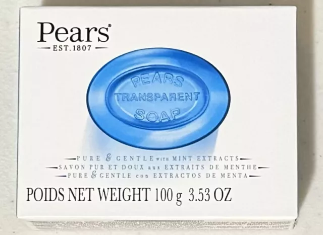 Pack of 1 Pears Transparent Glycerin Bar Soaps 3.53 Oz Each BLUE