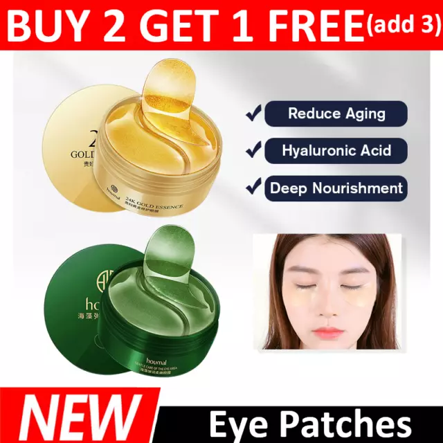 60PCS Dark Circle Gel Collagen Under Eye Patches Pad Mask Anti Wrinkle Ageing