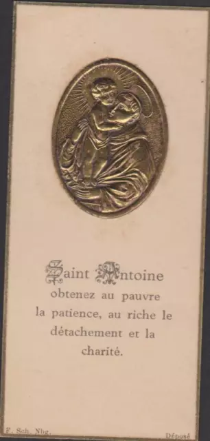 Image Pieuse Holy Card Santini Medaillon En Relief-Saint Antoine-L'enfant Jesus