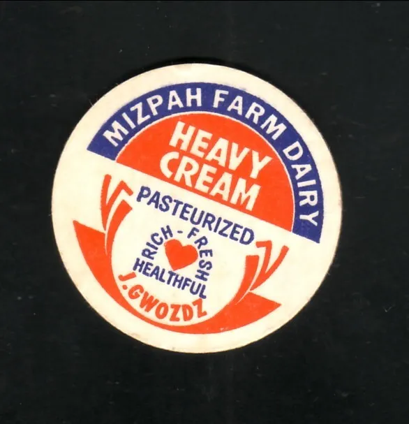 Mizpah Dairy Farm--Pasteurized Heavy Cream Bottle Cap--Cheshire, Massachusetts