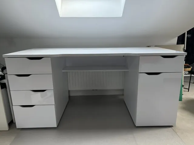 Schreibtisch weiß mit Schubladen | MAJA Möbel | Gebraucht | Guter Zustand
