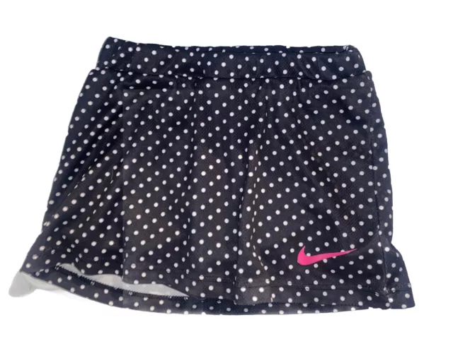 Nike Baby Girl Toddler 4T Skirt Skort Black & White  Polka Dot Pink Logo EUC