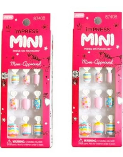 2 x KISS imPRESS MINI Press-On Manicure for Kids Spring Song Spring Easter Nails