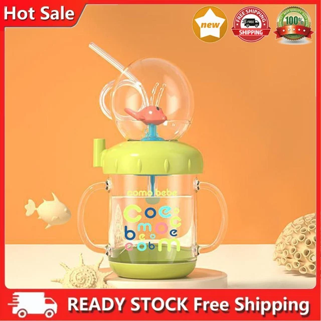 Tazza da bere 220 ml cartone animato balena spray acqua bambini tazza acqua paglia (verde