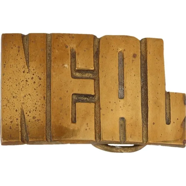 New Brass Neil Neal Neel Name Tag Hippie Hippy 1970s NOS Vintage Belt Buckle