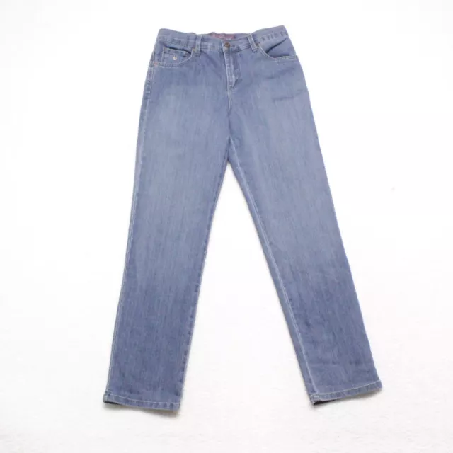Gloria Vanderbilt Women's Size 8 Short Blue Tapered Leg Medium Wash Stretch Jean