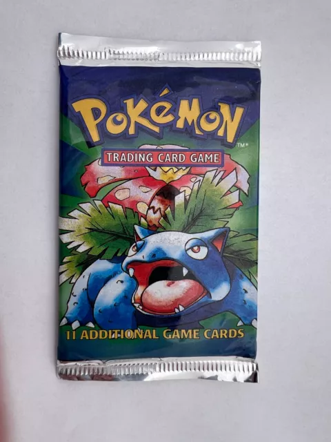 Vintage 1999 Pokemon Pokémon Base Set Booster Pack Venusaur art SEALED WotC