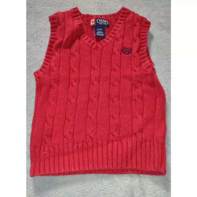 Chaps Toddler Boys Red Dress Sweater Vest Size 3/3T