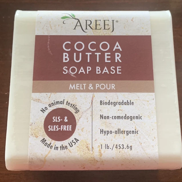 Base de jabón de mantequilla de cacao Areej - estilo derretir y verter - hipoalergénico, no transgénico