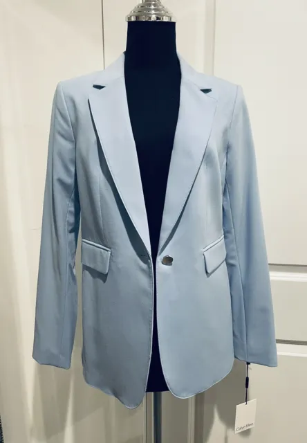 Calvin Klein Women’s Blazer Color Baby Blue Size 6 Petite