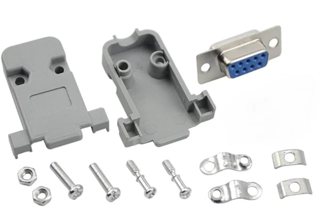 Connettore A Saldare D-Sub Maschio A 9 Pin Doppio Connettore RS232 Seriale DB9 E Cappuccio Grigio - Foto 5