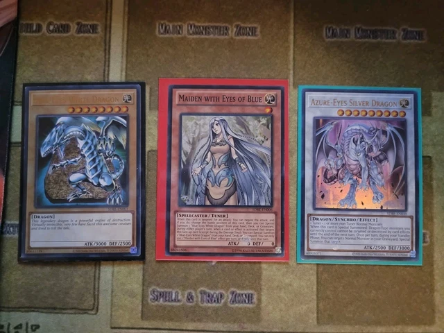 Blue Eyes White Dragon Yu-Gi-Oh! Blue-Eyes White Dragon Support Card Lot -  Maiden, Azure-Eyes Silver Dragon & More Metal Blue Eyes White Dragon