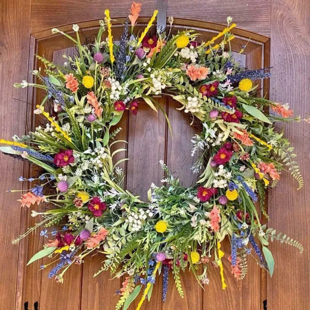 40CM Large Artificial Flower Wreath Front Door Wall Garland Home Party Decor