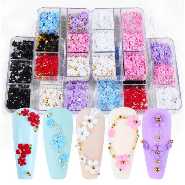 Charmes d'ongles Acrylique Fleur Décoration d'art d'ongle Strass à ongles