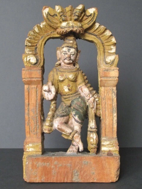 Antico Basso Rilievo Scultura IN Legno, India