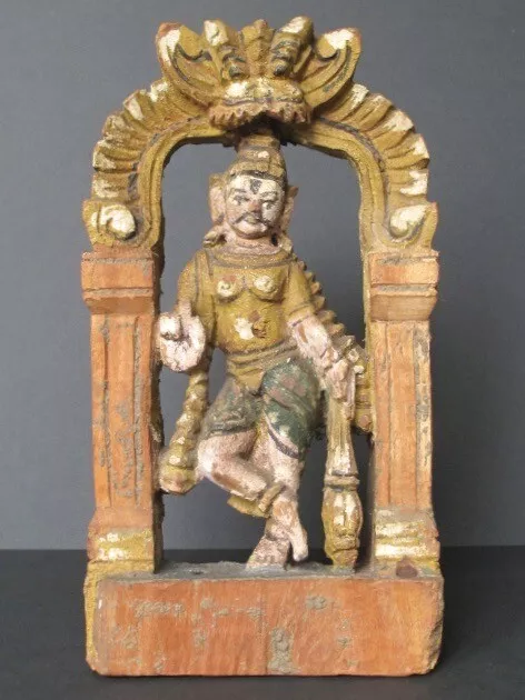 Antiguo Bajo Relieve Escultura de Madera, India