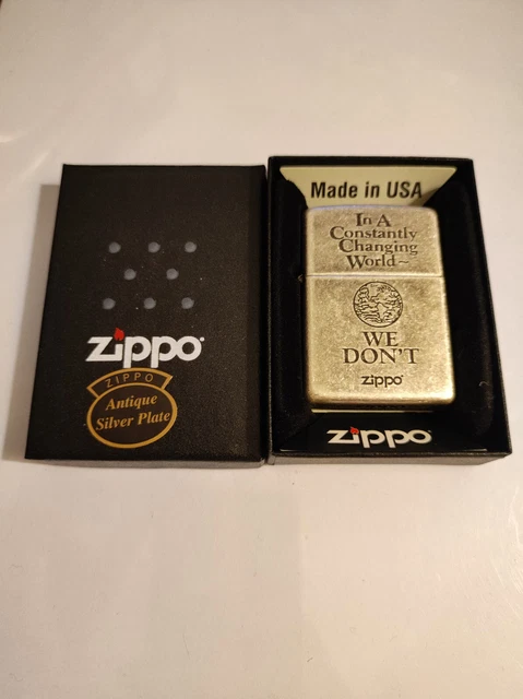 Zippo 324537 Antique silver plated Lighter Case - No Inside Guts Insert