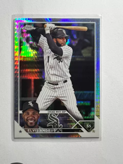 Elvis Andrus Usc182 Silver Prism Refractor 2023 Topps Chrome Update Baseball Mlb