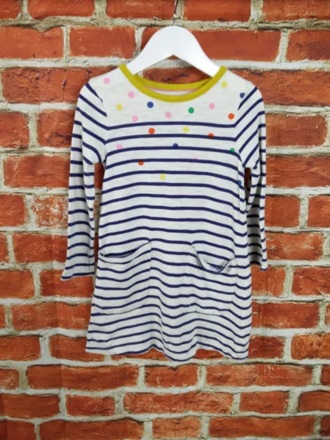 Girls Monsoon Age 3-4 Years Boden Navy Stripe Long Sleeve T-Shirt Dress 104Cm