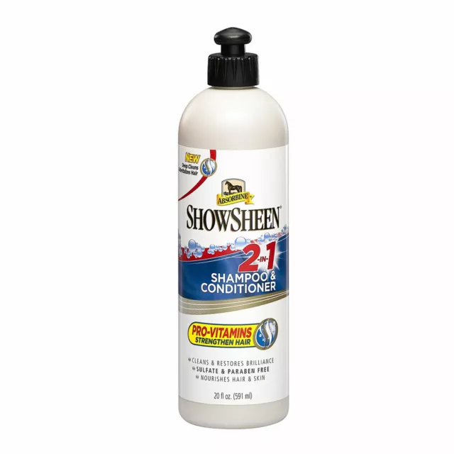 Absorbine Showsheen Show Sheen 2-in-1 Shampoo & Conditioner Deep Cleaning 591ml