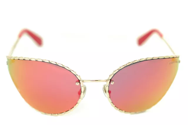 Roberto Cavalli 1124 32U Femme Surdimensionné Drapé Chat Eye Soleil or Rouge 3