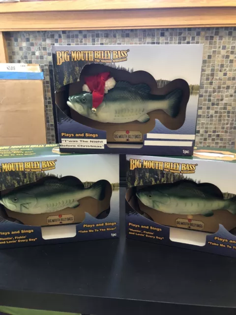 Gemmy Modern Big Mouth Billy Bass Lot Of 3! 1 Custom! Singing Fish!