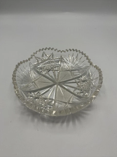 Tuthill Signed - Antique American Brilliant Period Cut Glass 7” Dish Bowl