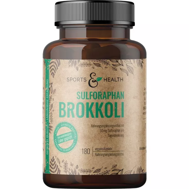 Sulforaphan Brokkoli Kapseln - Vegan - 180 Kapseln - Aus Brokkoli Extrakt