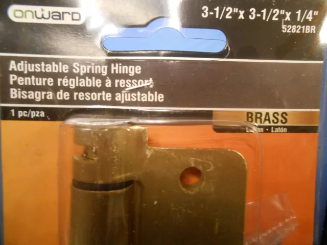 Satin Brass 5/8" Radius Adjustable Self Closing Spring Hinge (US4)