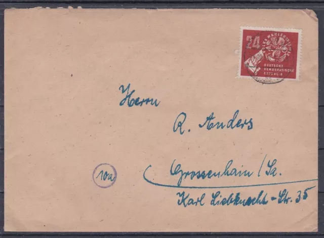 DDR Mi. 275 Bedarfsbrief 1950 Berlin Großenhain Volkswahlen Hammer Ähre Buch