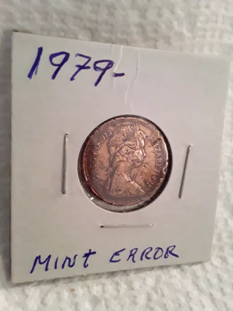 1979 new peny u k elizabeth 11 mint error