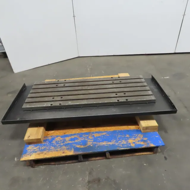 18" x 48" Workholding T-Slot Table 1" Slots Cast Iron Webbed With Drip Pan