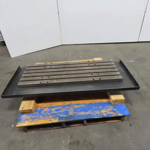 18" x 48" Workholding T-Slot Table 1" Slots Cast Iron Webbed With Drip Pan
