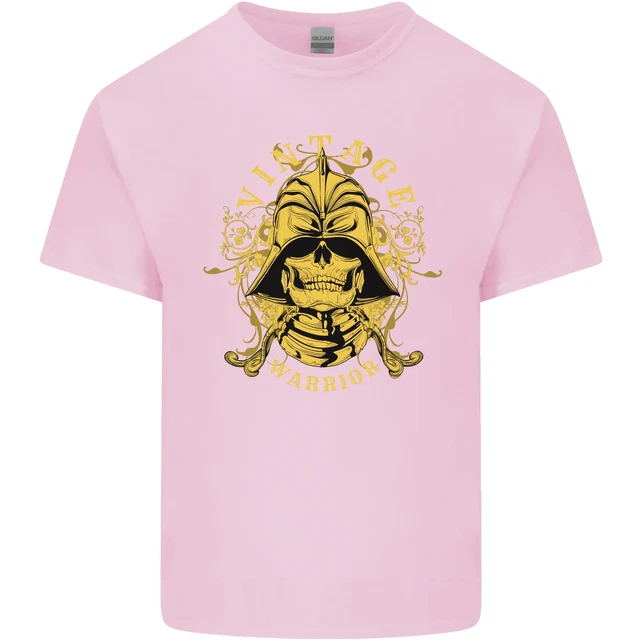 T-shirt vintage Warrior Samurai Bushido MMA teschio da uomo cotone 12