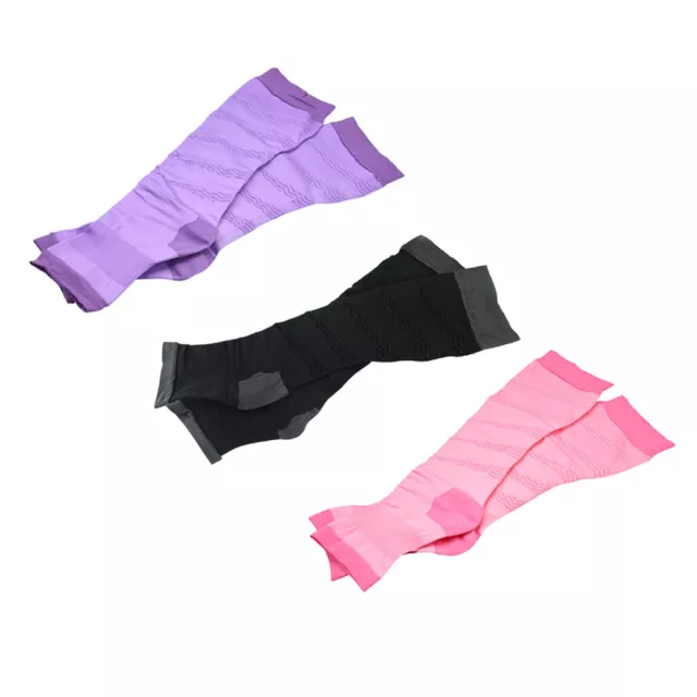 1 paire de chaussettes de compression à bout ouvert pour femmes, manches de