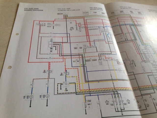 YAMAHA FZ1-S(X) 2008 FZ1 S 1000 Diagram Wiring Diagram Schaltplan £11.
