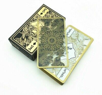 Waterproof Transparent Plastic Poker Gold Edge Playing Cards Dragon Card Games