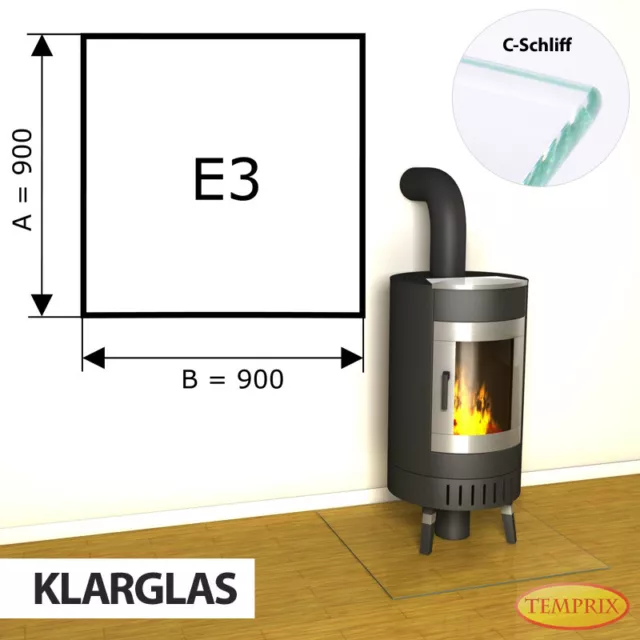 Cheminée Plaque de sol en Verre Pare-étincelles Four Base La -E3